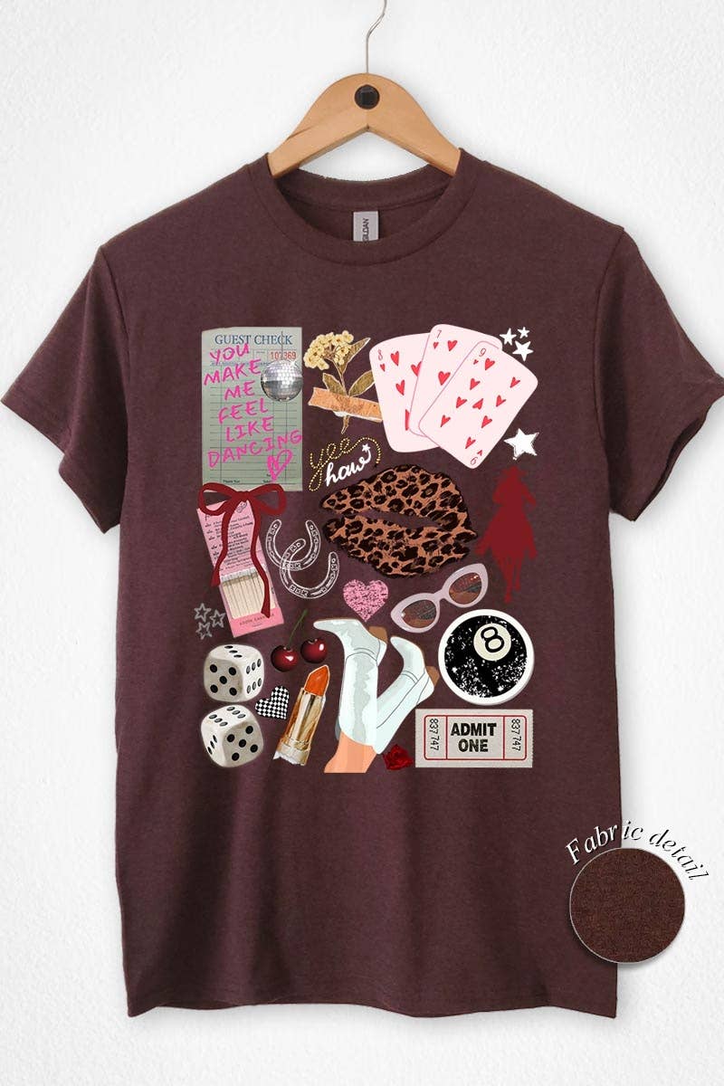 COLORBEAR - Wholesale T-Shirt (Graphic) - Women's - Western Collage Graphic Heavy Cotton Tee11