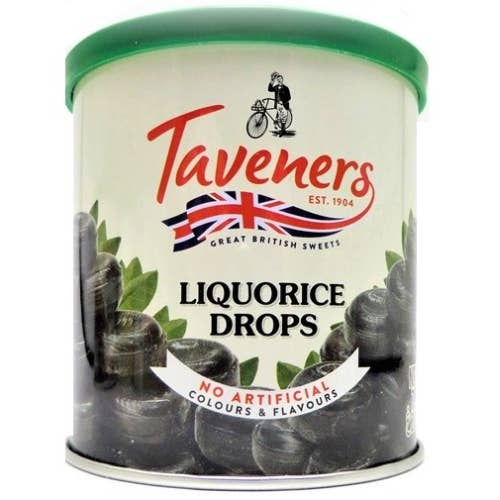 Taveners Liquorice Drops for wholesale by B&R Classics