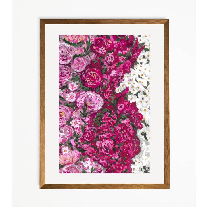 Pink Floral Art Print for wholesale by E R Kess Designs