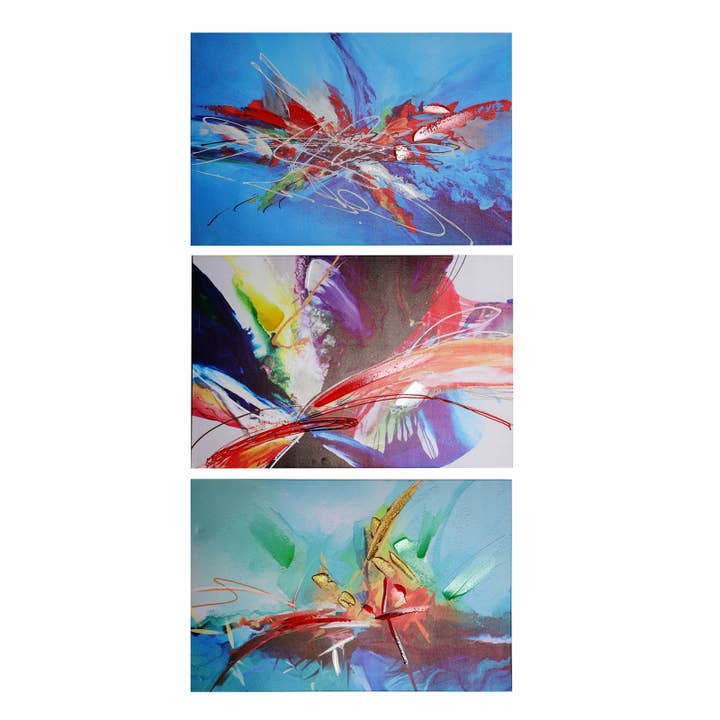 Tela Astratta Stampata Multicolore 90X3X60cm per la vendita all'ingrosso da parte di B&B