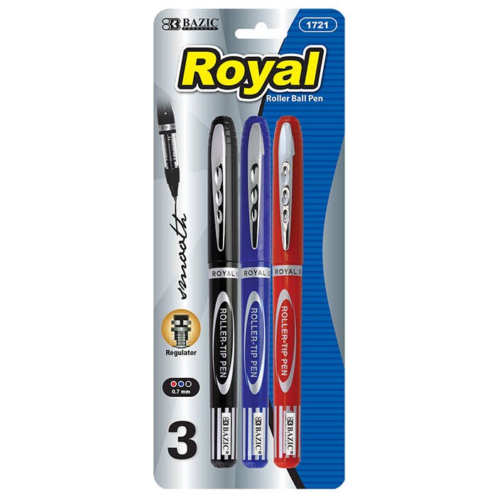 Royal Assorted Color Rollerball Pen - Pakke med 3 for engroshandel hos Luna Office Supply - Everyday Essential