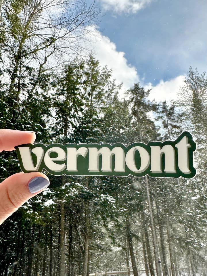 Vermont Green Sticker, Weatherproof Vinyl for wholesale by Lex Vize Creative Co.