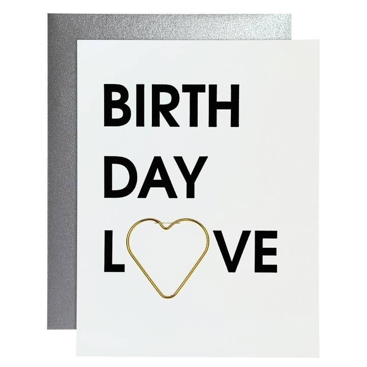 Chez Gagné - Wholesale Birthday Card - Birthday Love - Sentimental Birthday - Heart Paperclip Card