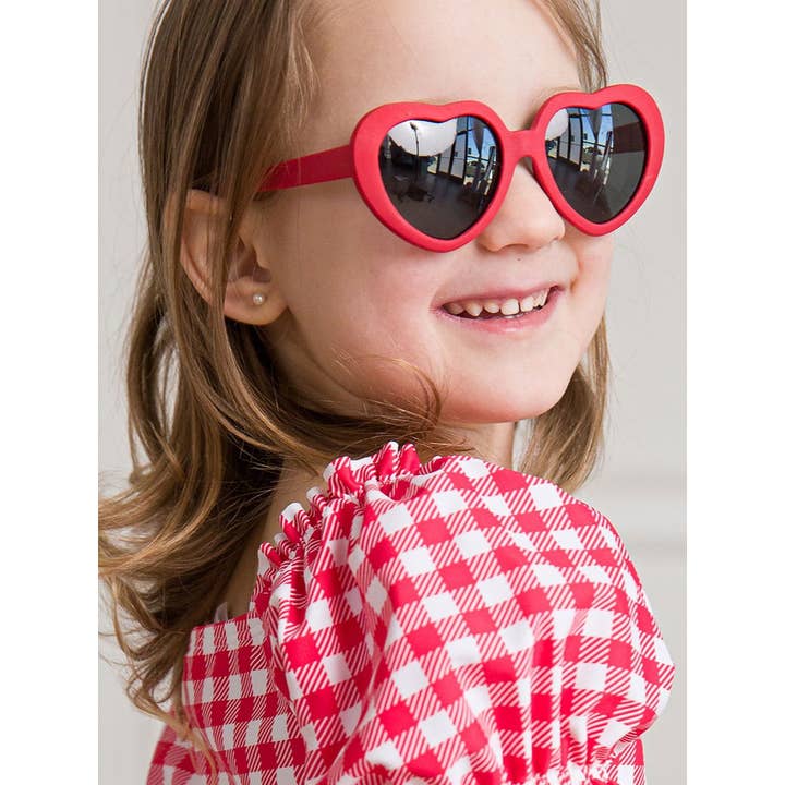 Girls Red Heart Shaped Sunglasses for wholesale on Faire