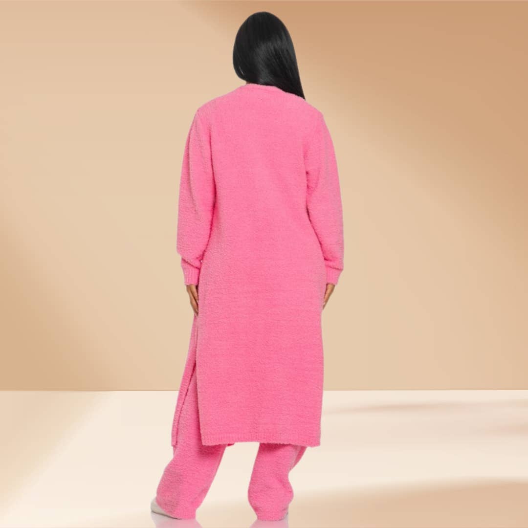 Celystrends - Vente Ensemble de vêtements d'intérieur – femme - Ensemble de 3 pièces Ensemble de détente douillet Teddy comme Skim18