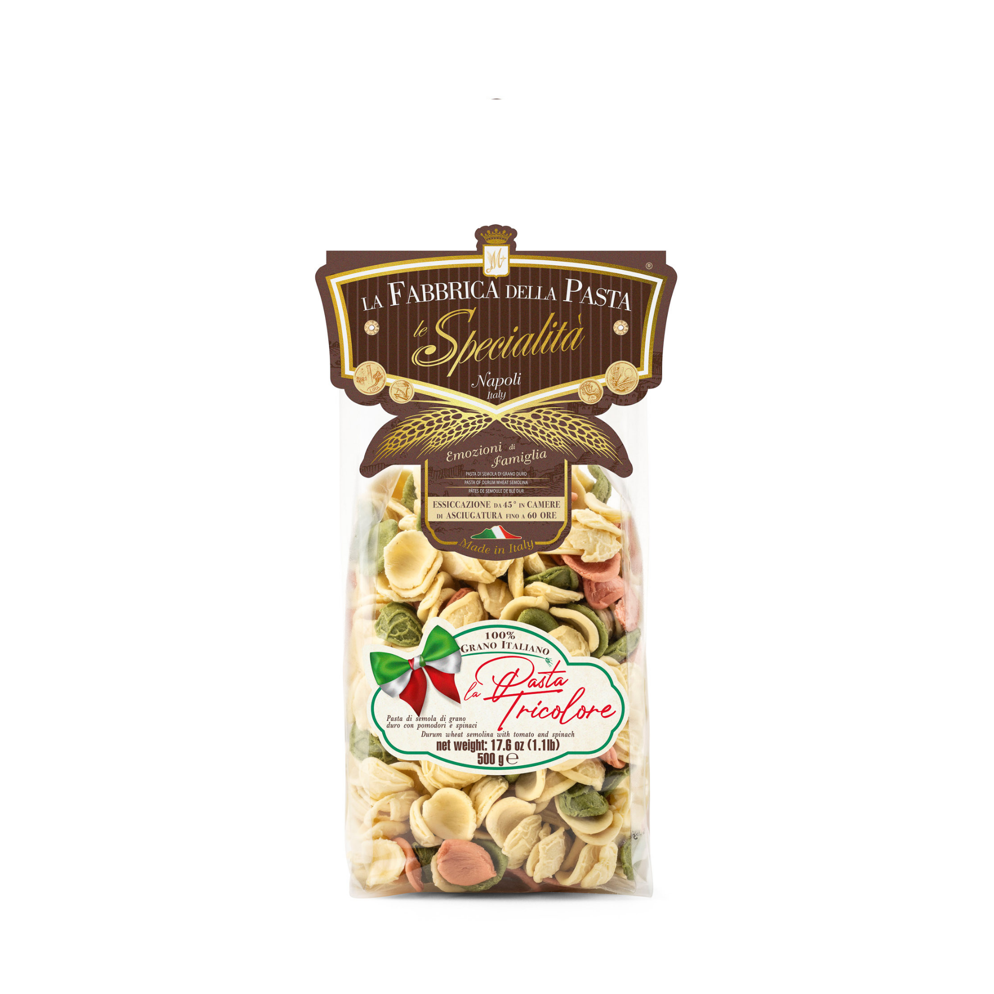 La Fabbrica della Pasta di Gragnano - Wholesale Pasta - Artisanal Tricolor Orecchiette 500g0