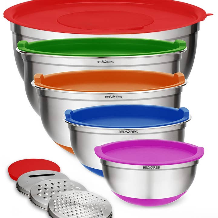 Bambusi - Wholesale Mixing Bowl - Stainless Steel Mixing Bowls with Lids & Graters - Set of 58