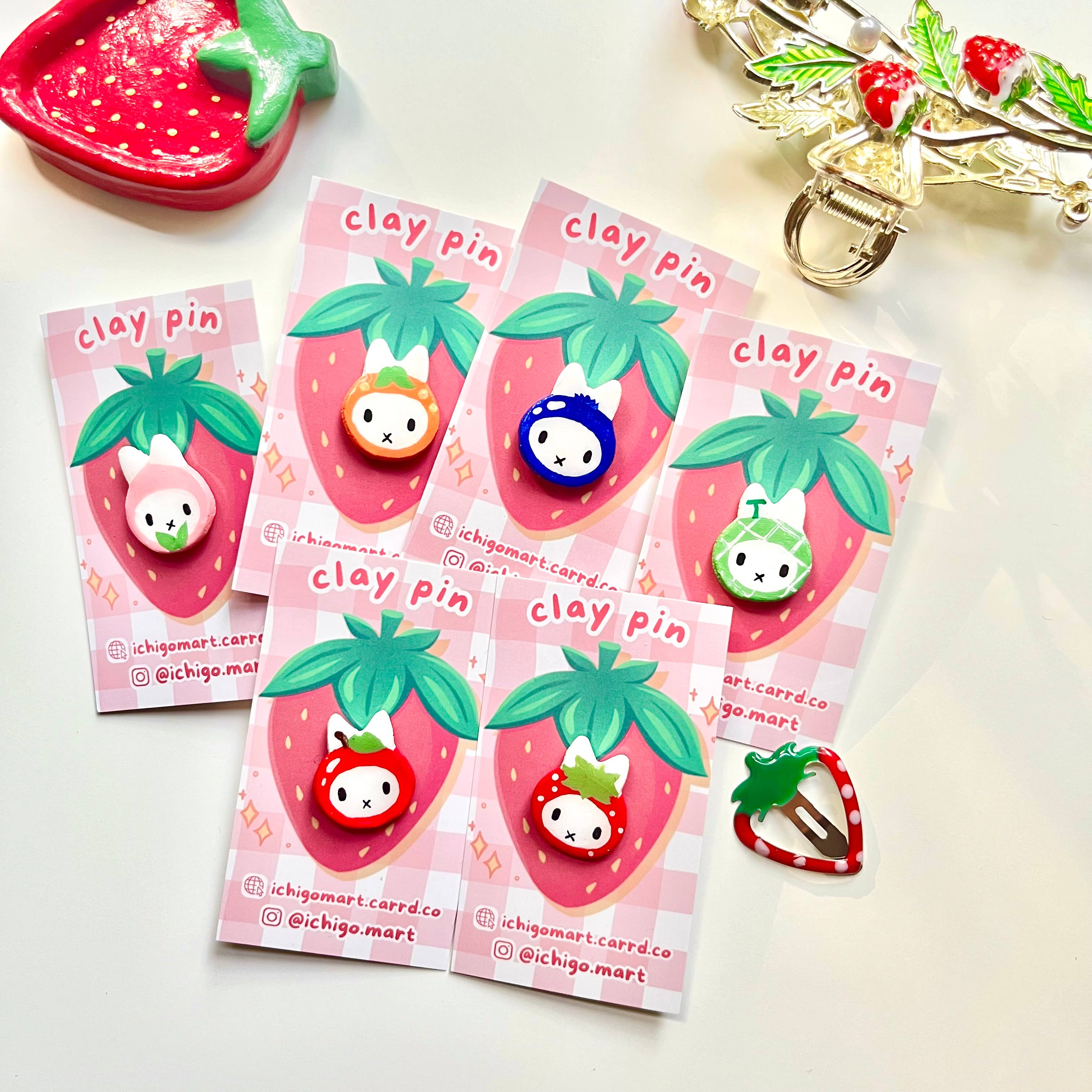 Ichigo Mart - Wholesale Lapel Pin/Button - Miffy Fruit Handmade Clay Pins6