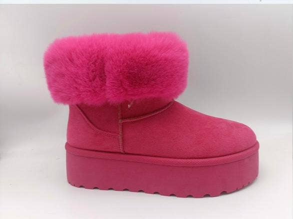 Sort MOON-07 vinterstøvler med platåsål og kunstpelsmanchet for engroshandel på Faire2