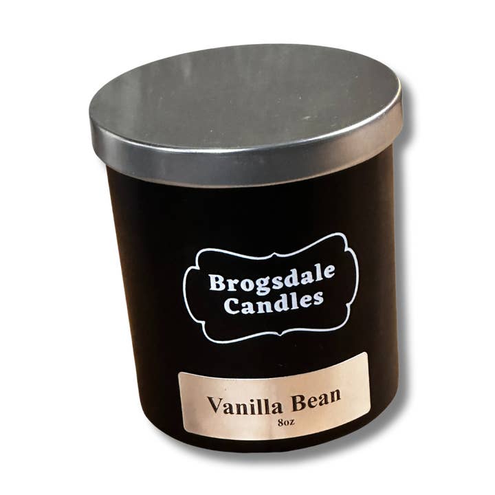 Vanilla Bean Hand poured soy blend wooden wick candle. for wholesale by Brogsdale Candles
