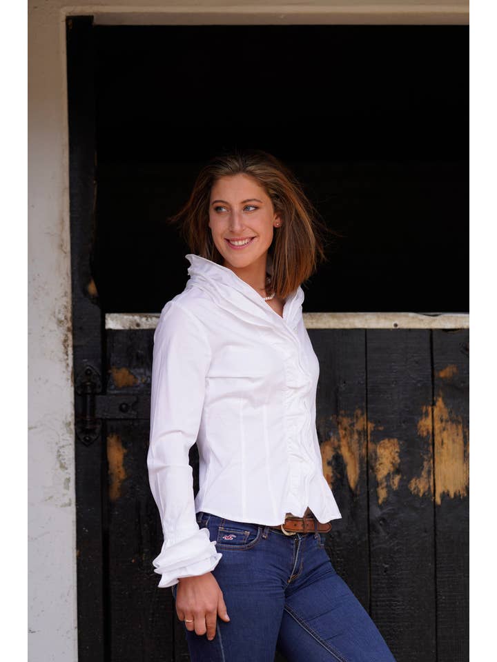 Ella and Cherry – wholesale Buttoned-down shirt – Women's – Alexia White Shirt10