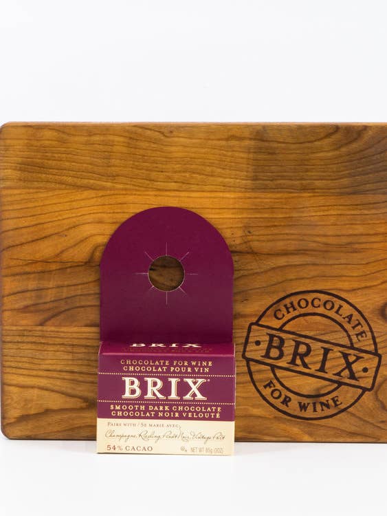 Brix Chocolate flaskehænger – blød mørk chokolade for engroshandel hos Brix Chocolate