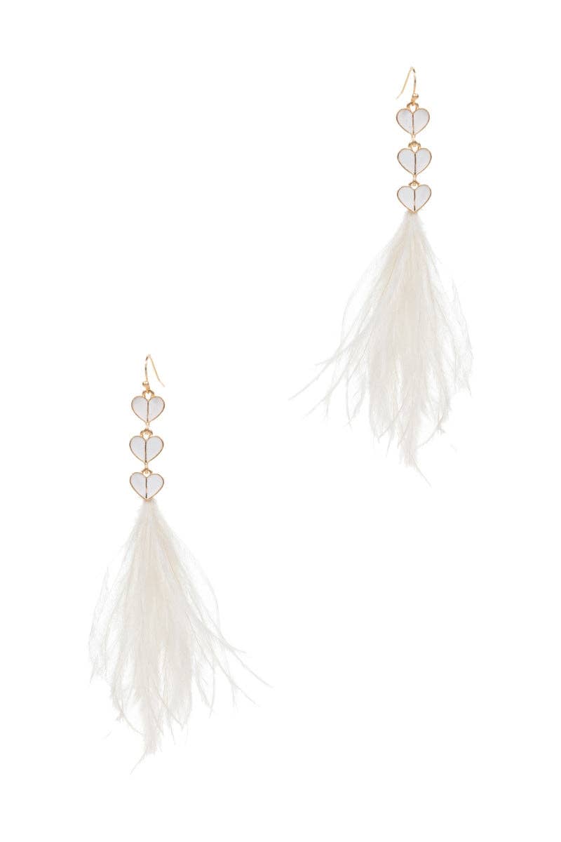 Designature New York - Wholesale Tassel earrings - Valentines Day Enamel Feather Tassel Hook Earrings2