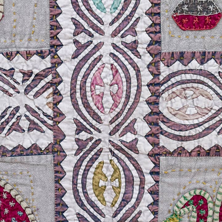 De-cor - Venta al por mayor Edredones acolchados - Cubrecama Kantha con Aplique de Elefante Alegre