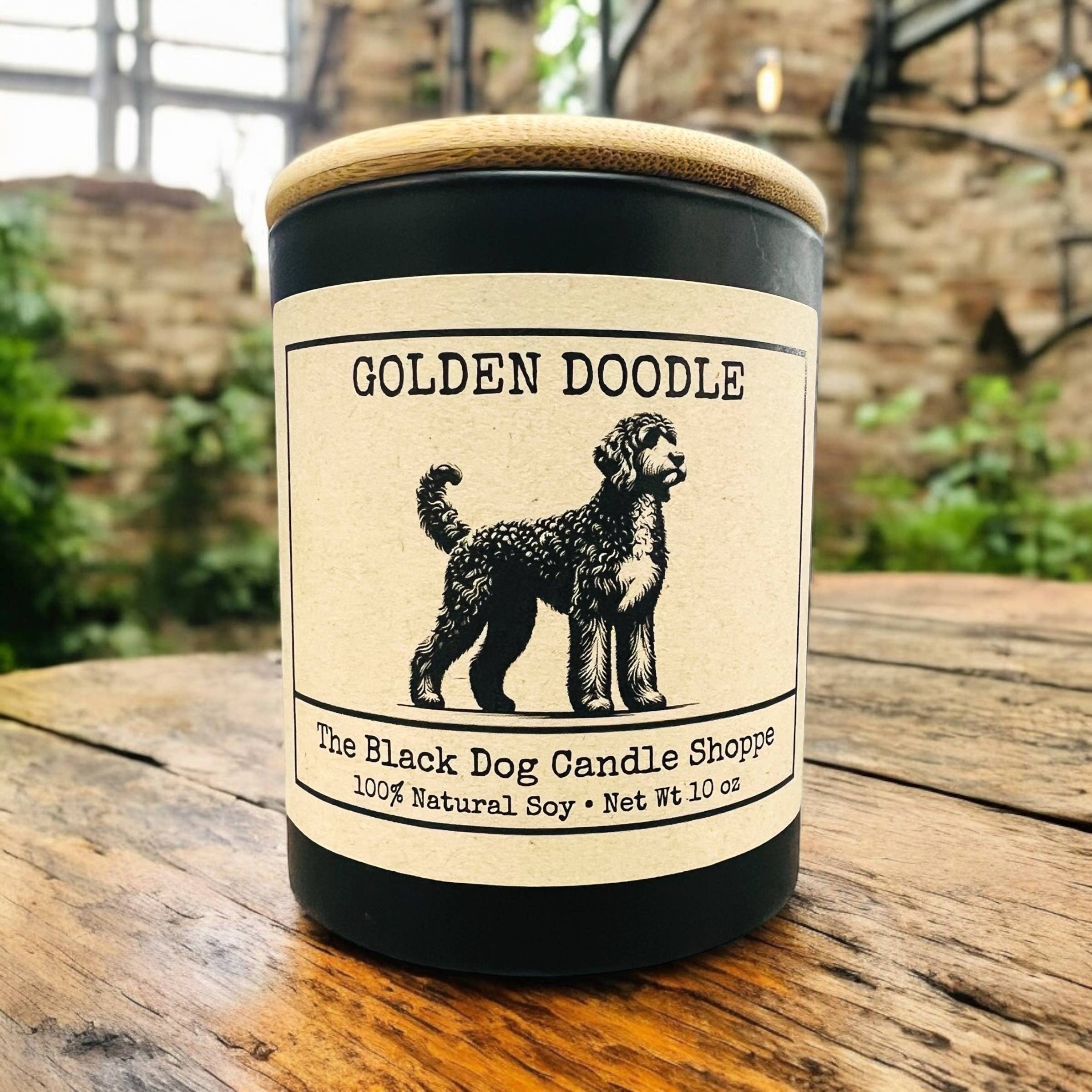 The Black Dog Candle Shoppe – wholesale Jar/filled candle – Golden Doodle Dog Breed Candle 0