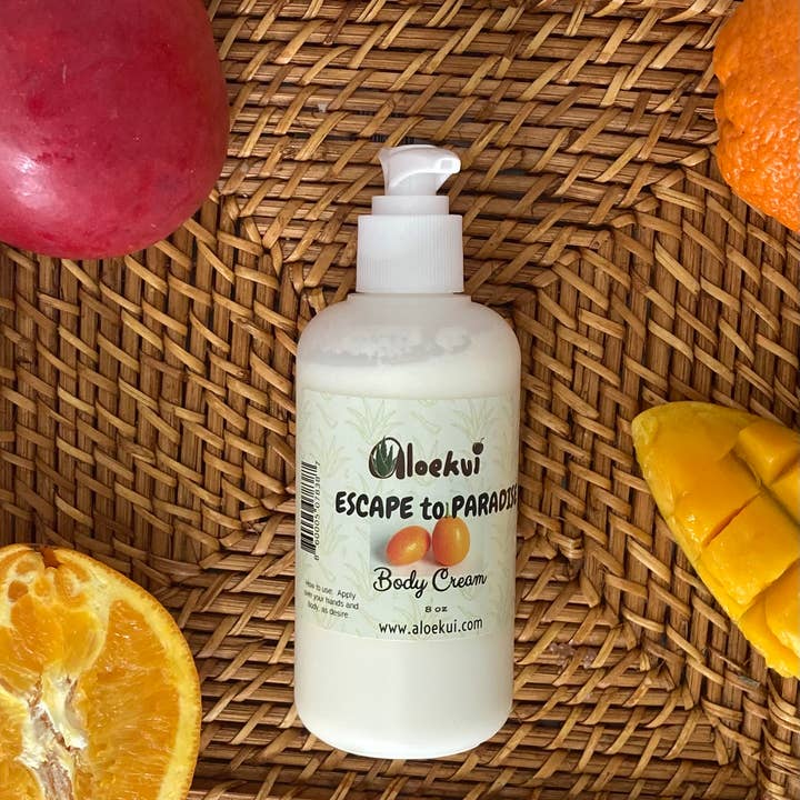 Escape to Paradise Body Cream 8 oz. for wholesale by Aloekui,llc