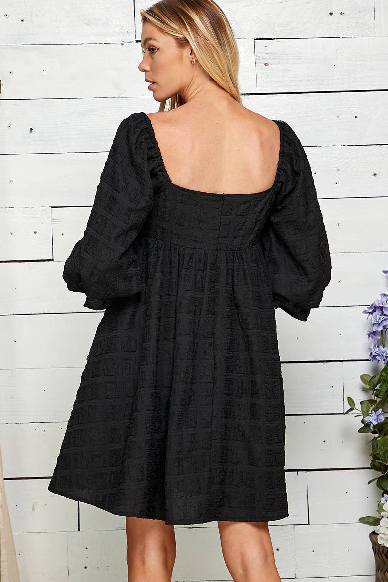 Sweet Lemon – wholesale Dress – Women's – EMBOSSED SQUARE NECK BABYDOLL DRESS14