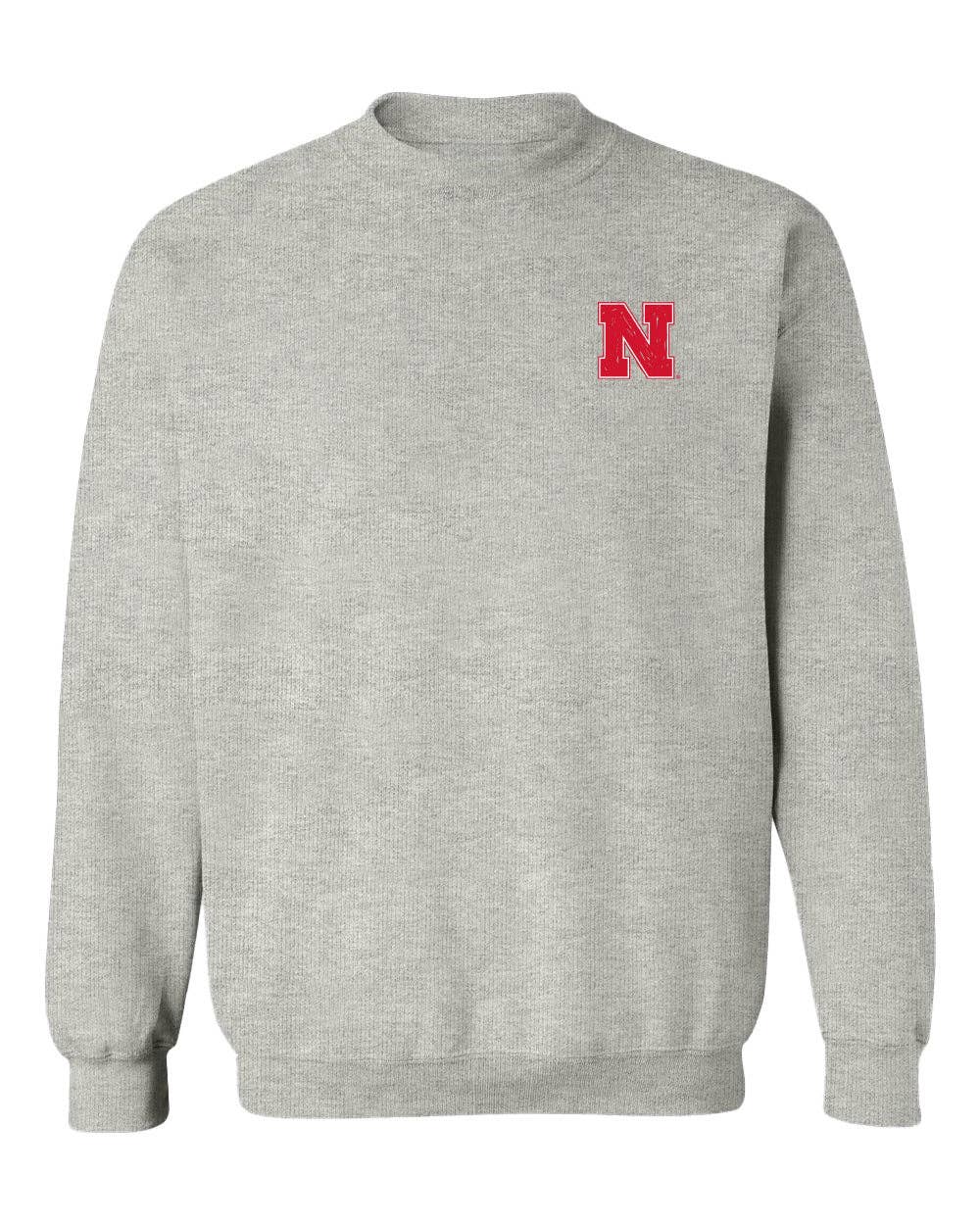 Vive La Fete - Wholesale Graphic Sweatshirt - Women's - University of Nebraska Huskers Hand Sketched Vive La Fete Impressions Red Crew Neck Sweatshirt for Women3
