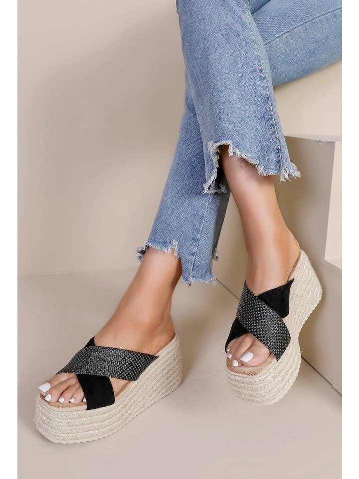 Joia Paris - Wholesale Wedges - Women's - Wedge espadrilles with crossed straps3