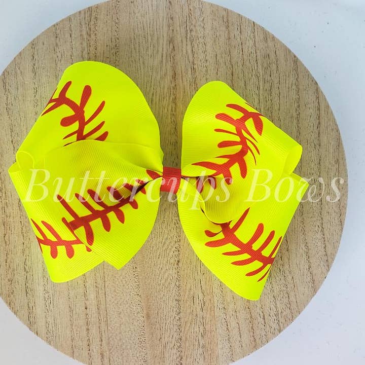 Softball Biggie Bow for wholesale by Buttercups Bows