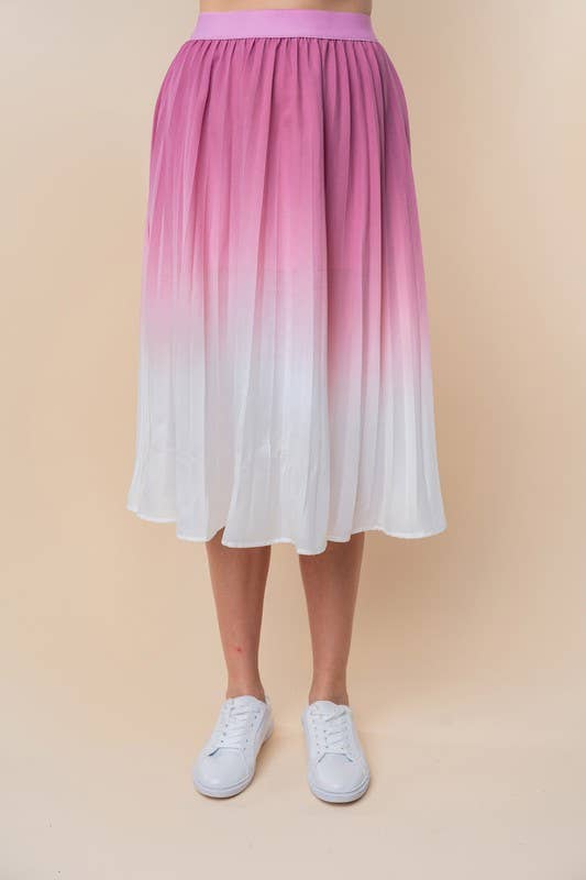 Mauve S40654 High Waisted Ombre Woven Skirt for wholesale on Faire