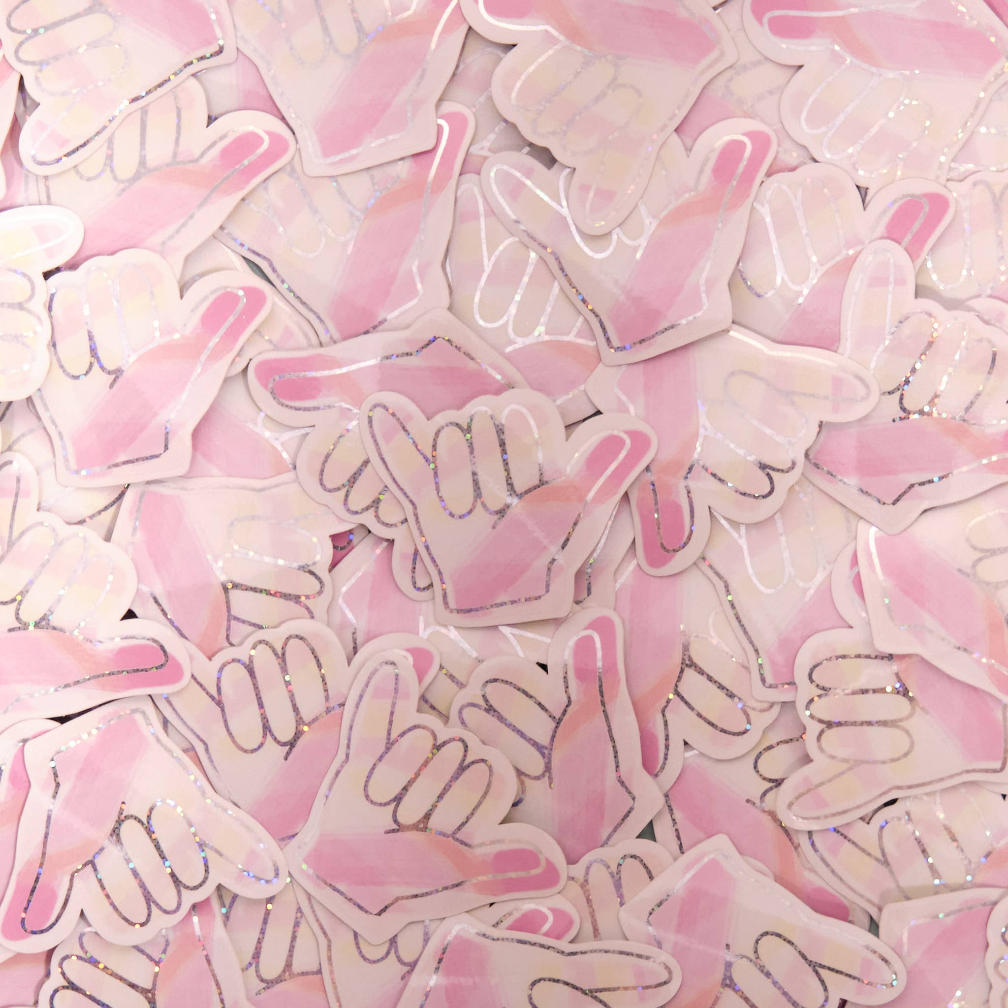 Vibe Stickies - Wholesale Sticker - Hang Loose Shaka Glitter Sticker1