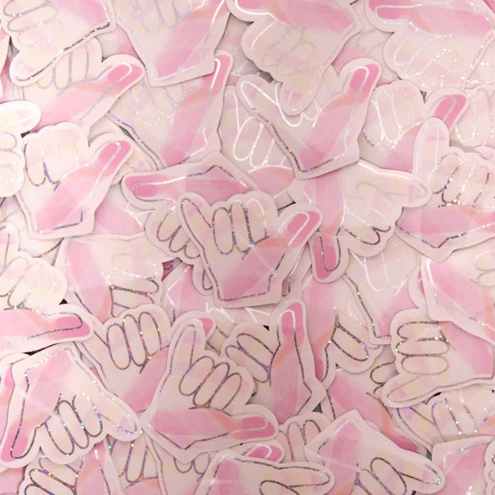 Vibe Stickies - Wholesale Sticker - Hang Loose Shaka Glitter Sticker1