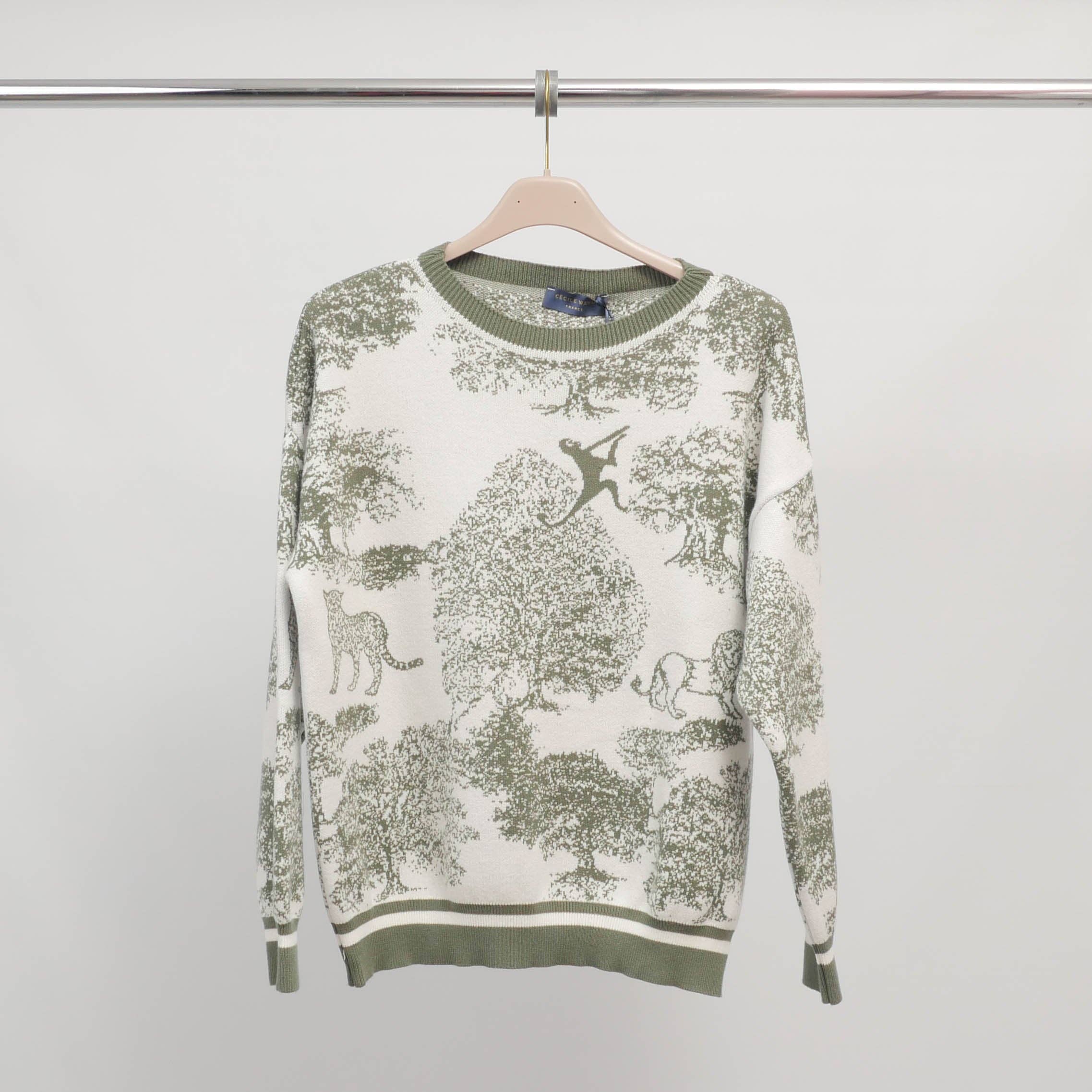 Cecile Wang - Wholesale Knit Sweater - Women's - Jungle print sweater in soft knit – ref MSJ769174