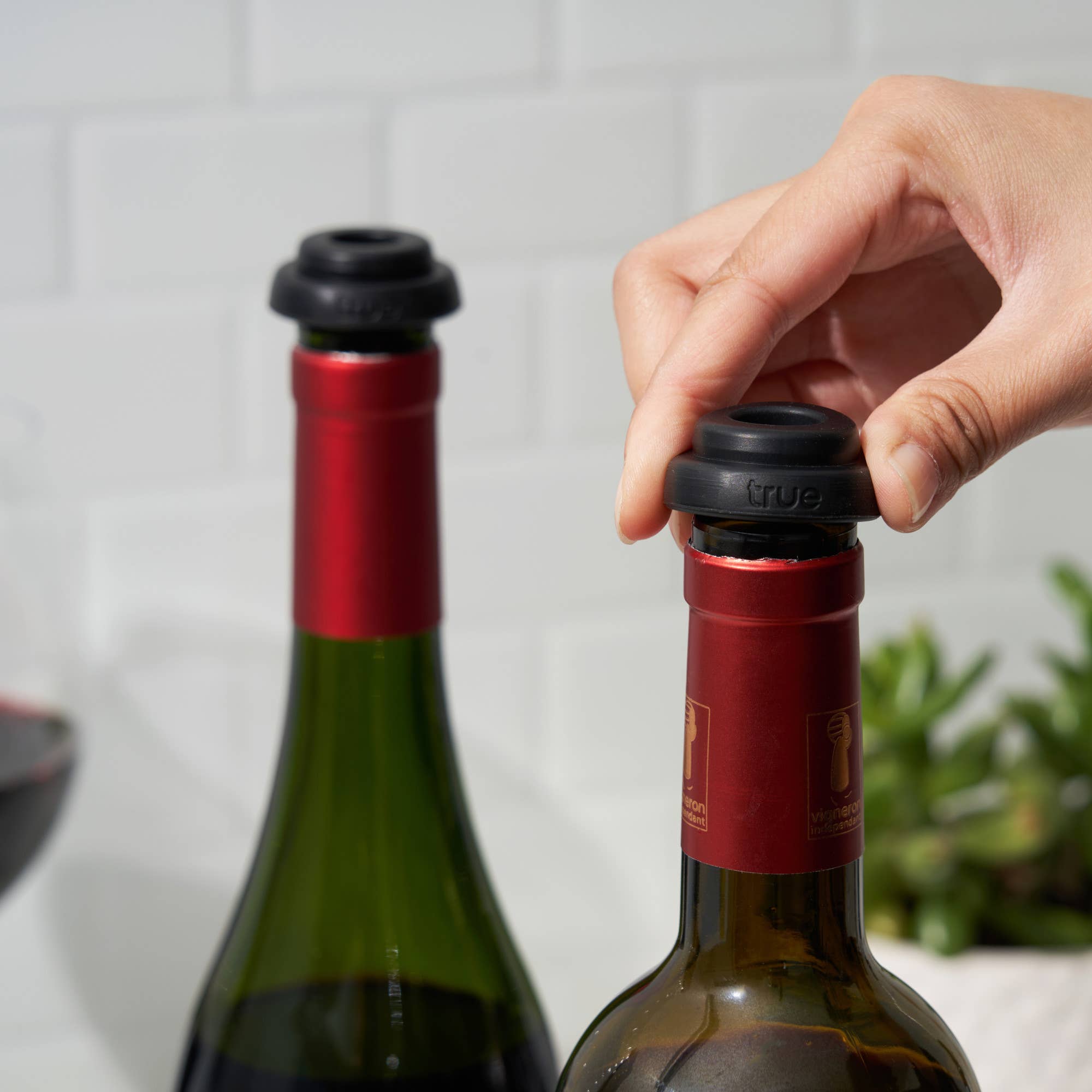 TRUE - Vente Bouchon de vin - Conservez le vin avec une pompe à vide et bouchons, ensemble de 3.11