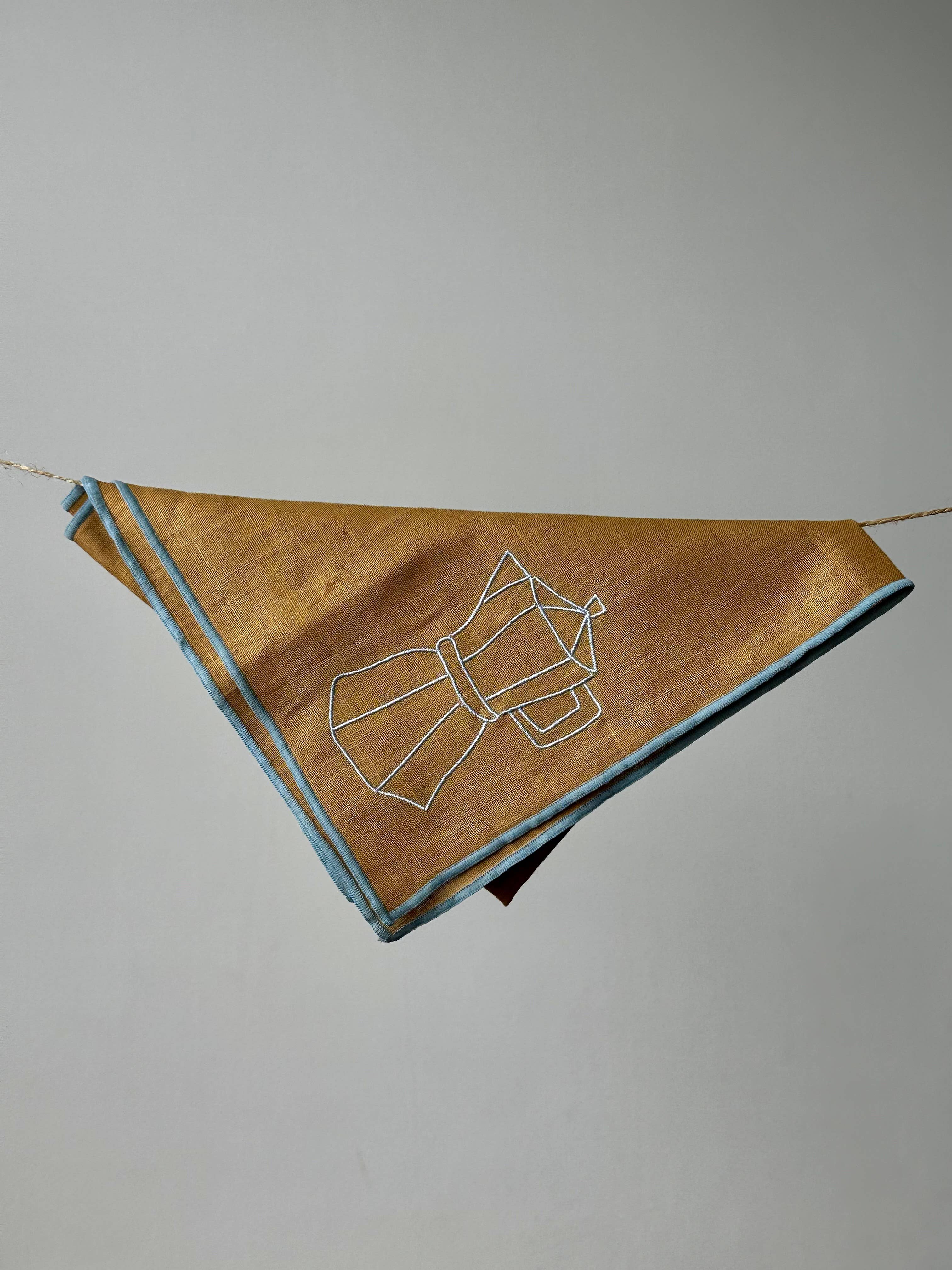 MÆGEN - Vente Serviettes de table en tissu - Lot de 2 serviettes en mélange de lin avec motif cafetière2