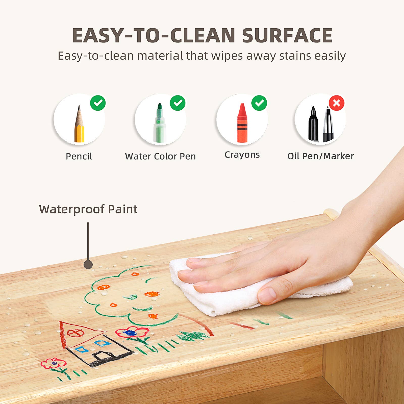 Clear Rubber Wood 2-Tire Montessori Shelf and Toy Storage 35.4" L for wholesale on Faire3