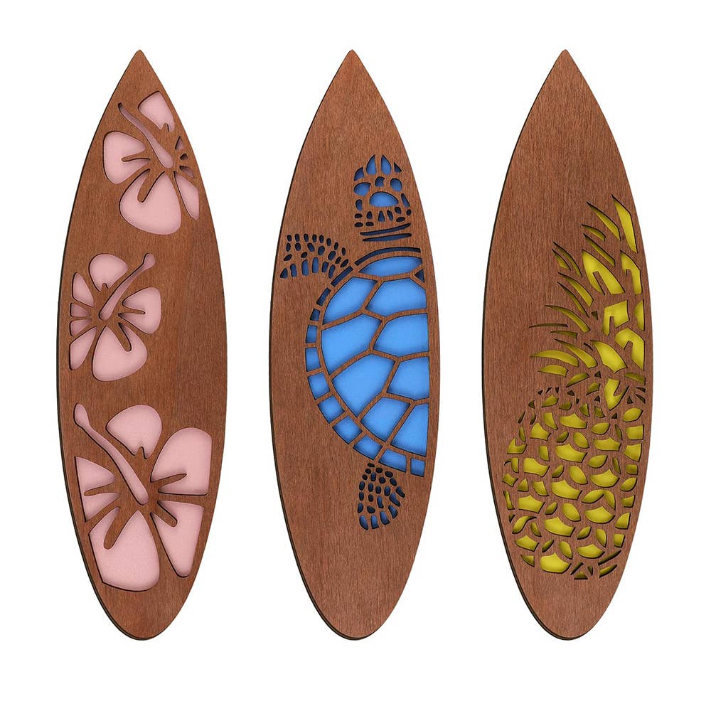 giftland - Vente Enseigne murale - Ensemble de 3 plaques murales sur le thème surf0