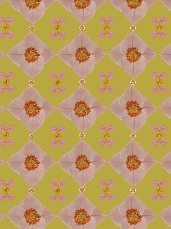 FLORAL TESSELLE CHARTREUSE pour la vente par Made of Matter