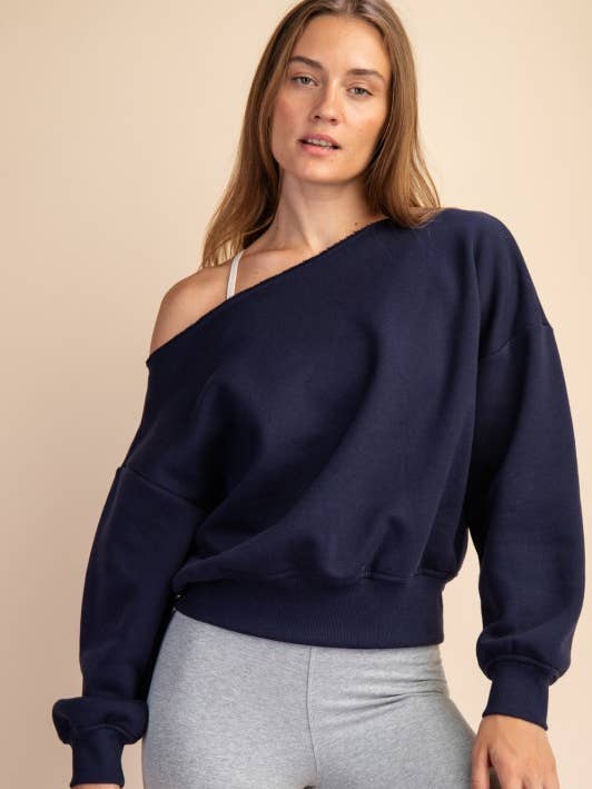 T689937 SCHULTERFREIES FRENCH-TERRY-FLEECEOBERTEIL für den Großhandel von Sunday Morning