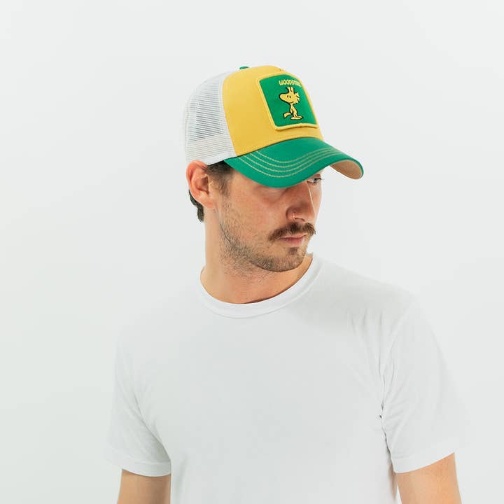 Peter Grimm - Wholesale Trucker Hat - Unisex - Woodstock Peanuts Cotton Mesh Yellow Adjustable Trucker Hat