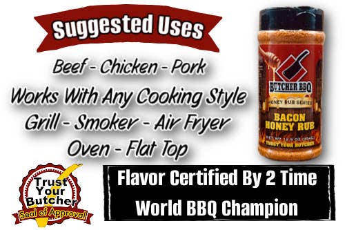 Butcher BBQ Inc - Wholesale Rub - Honey Rub Bacon Flavor-Sweet Honey taste with Smokey Bacon2