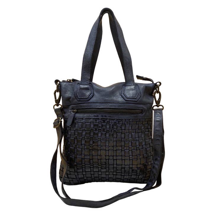 Arrigo - Wholesale Shoulder Bag - Women's - Braided Leather Leather Bag with a Short and a Long Handle4