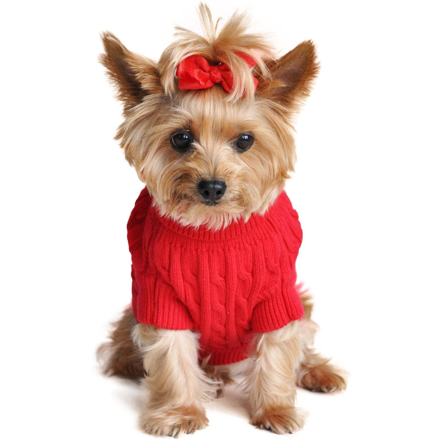 Doggie Design – Engroshandel Sweater - Hund – Kæmmet bomulds kabelstrikket hundetrøje - Fiery Red2