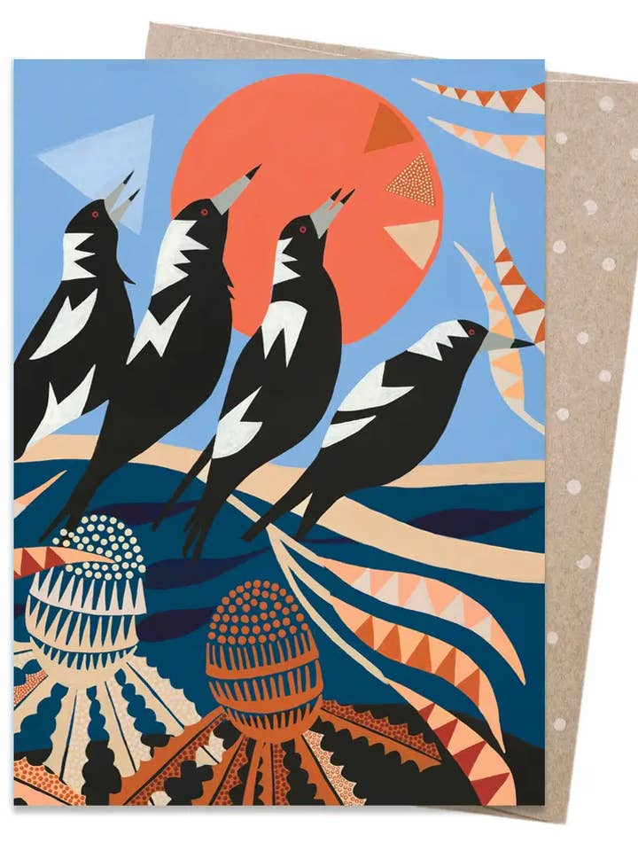 Carte de vœux - Chœur de pies (Lot de 6) pour la vente par Earth Greetings