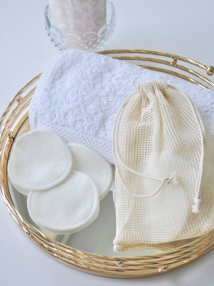 ÅTERANVÄNDBARA BAMBU MAKEUP BORTTAGNING ANSIKTSDYNOR - 10 PACK för wholesale av simplyThinkECO