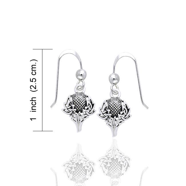 Silver Insanity - Vente Boucles d'oreilles pendantes - Boucles d'oreilles Celtic Spirit of Alba Thistle en argent sterling1