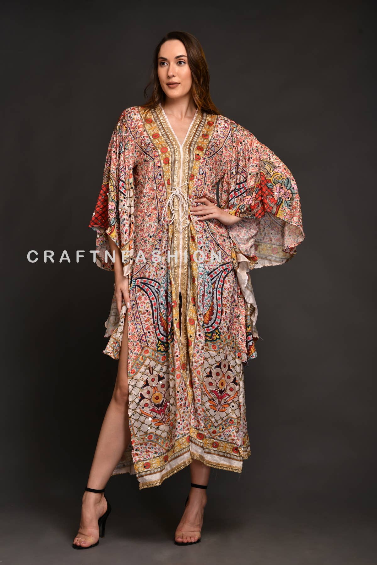 Meghcraft - Wholesale Kaftan - Women's - Designer Silk Bohemian Kaftan Dress1