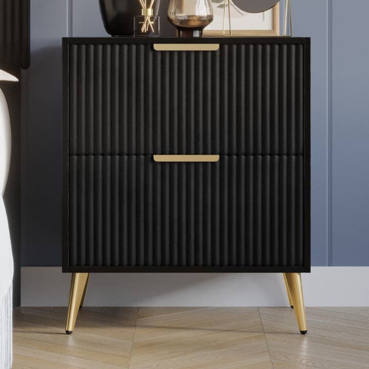 Home Design Everett Night Stand, Black for wholesale by Home Design