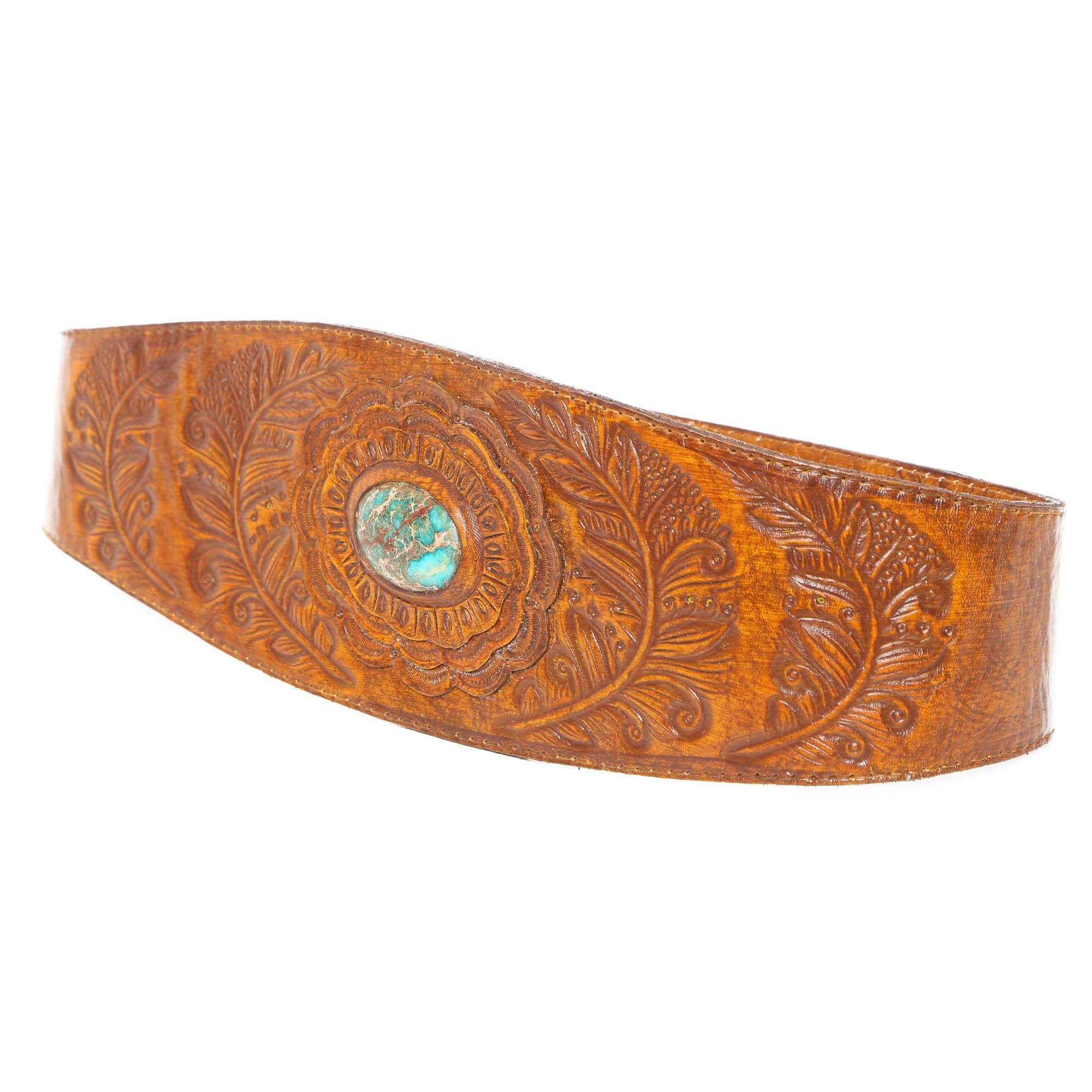 Hiawatha Concho Belt Antique Medium Brown for wholesale on Faire3