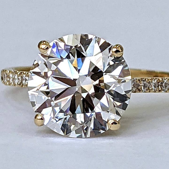 Lifetime Jewelers - Wholesale Engagement Ring - 3 CT VS Clarity Round Lab Grown Diamond Engagement Ring 14k6