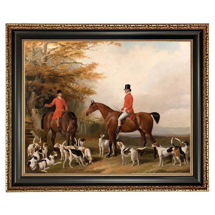 Madison Bay Co. - Historical Home Decor Reproductions - Wholesale Art Print - The Meeting Fox Hunt Scene Vintage Painting Print on Canvas62