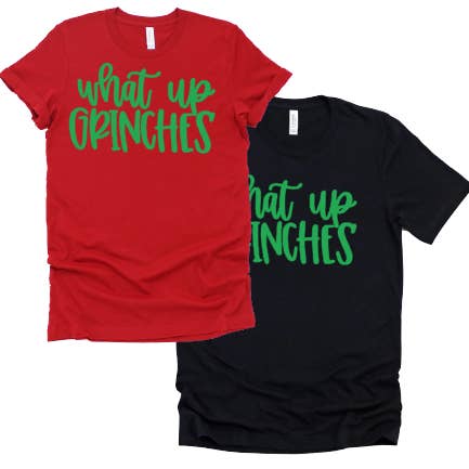 Hvad op grinches jul santa tee shirt afslappet grøn skrifttype for engroshandel hos The Candy Collections