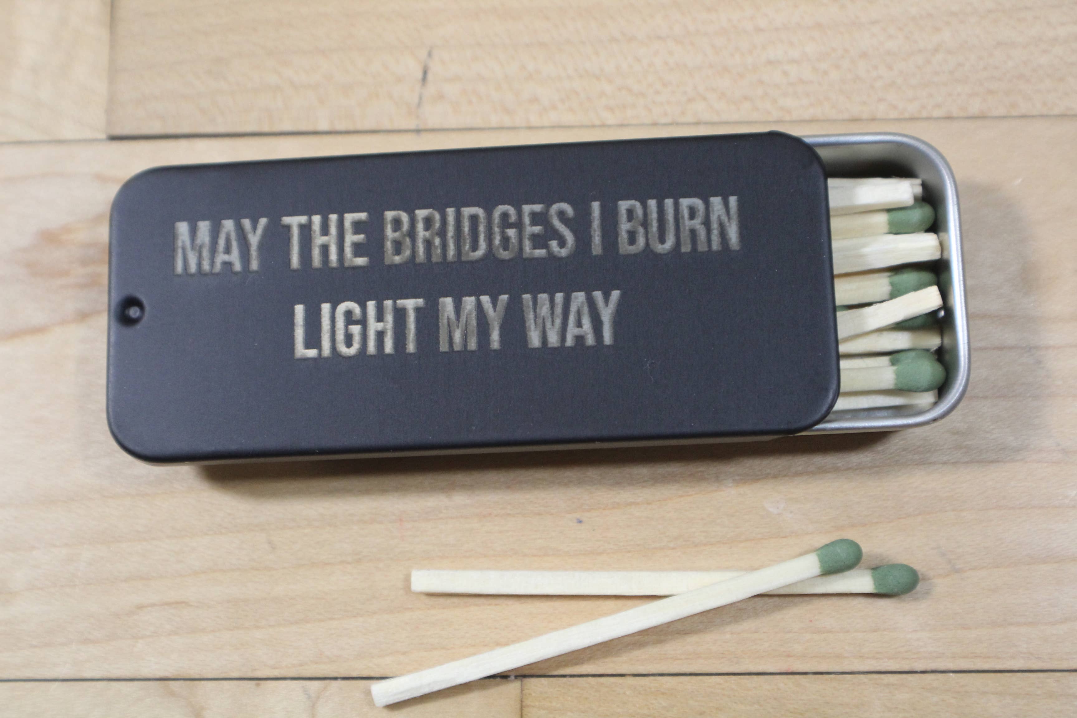 Raven Design - Wholesale Matches - Black Metal Match Refillable Tin10