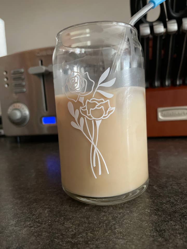 Wildflower Glass Can for wholesale by Little Creations By Bex