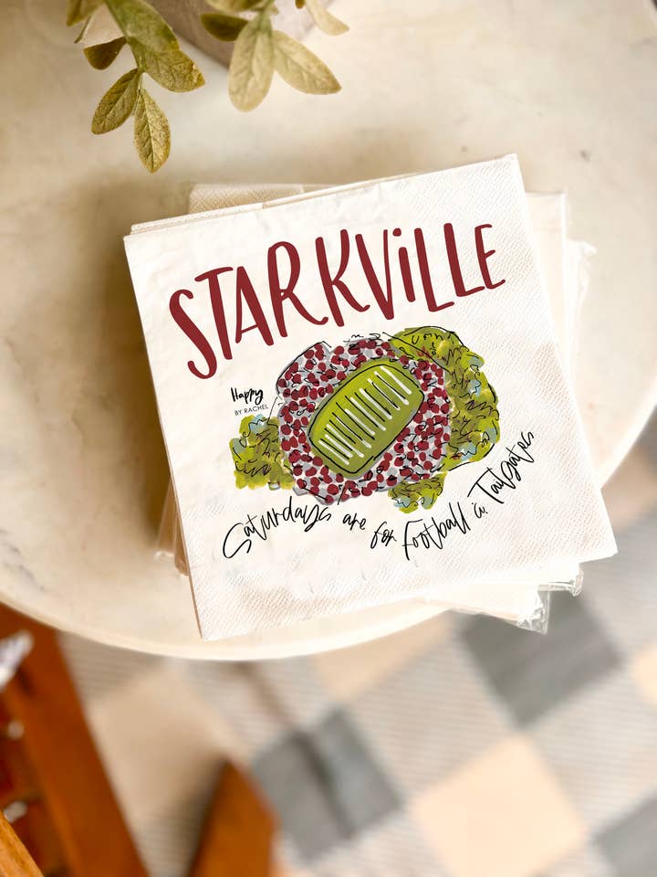 Starkville, MS Tailgate Napkins-20 per Pack-Lunch Size for wholesale by Happy By Rachel, LLC